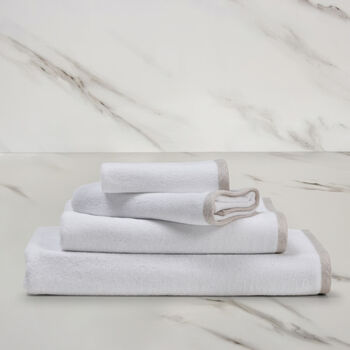 Light Terry and Linen Crepe Asciugamano Ospite