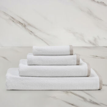 Light Terry and Linen Crepe Asciugamano Ospite