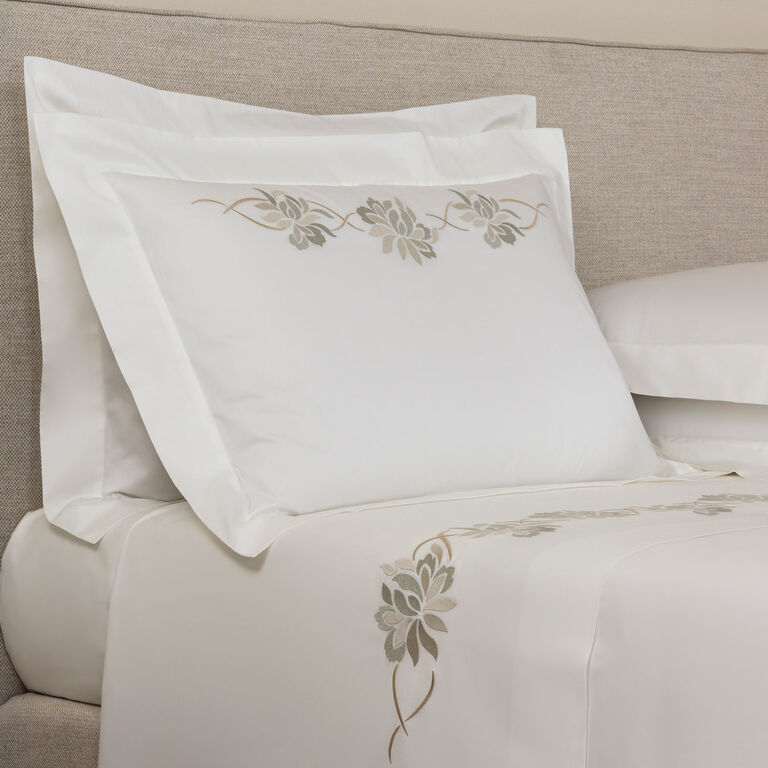 slide 2 Lotus Flower Embroidered Sham