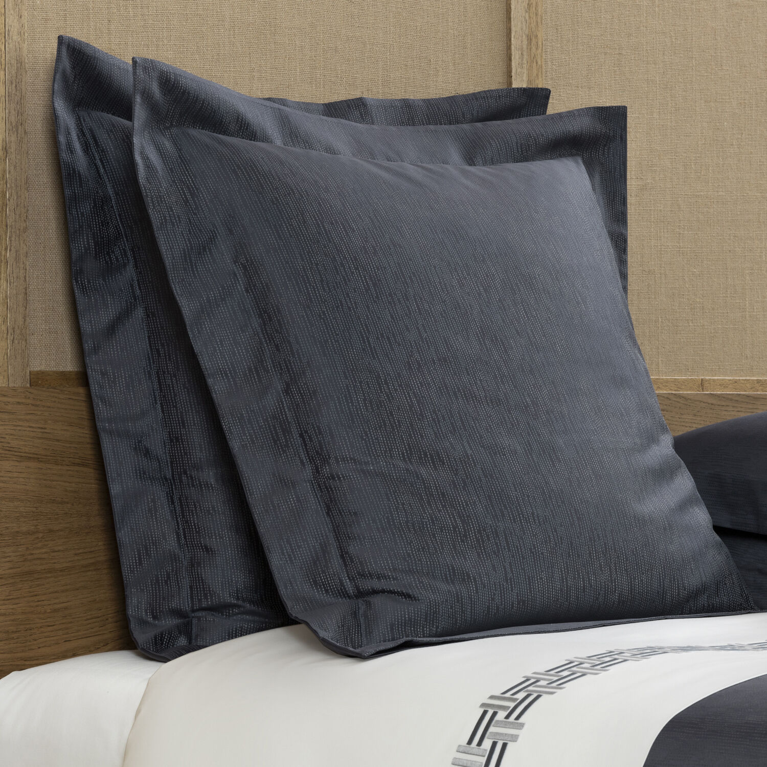 Black linen euro shams sales