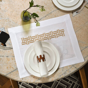 Basket Weave Set aus Tischset und Servietten