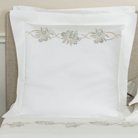 Lotus Flower Embroidered Euro Sham