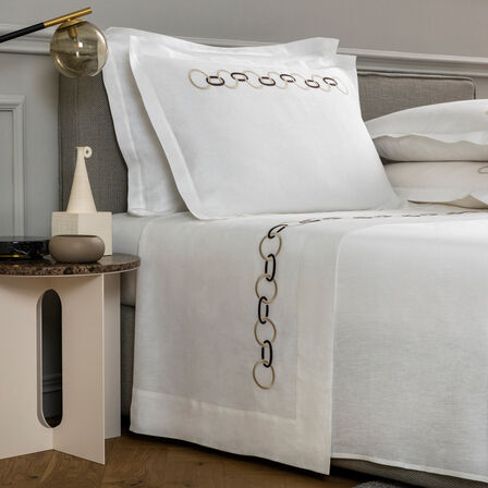 Links Embroidered Pure Linens Completo Letto