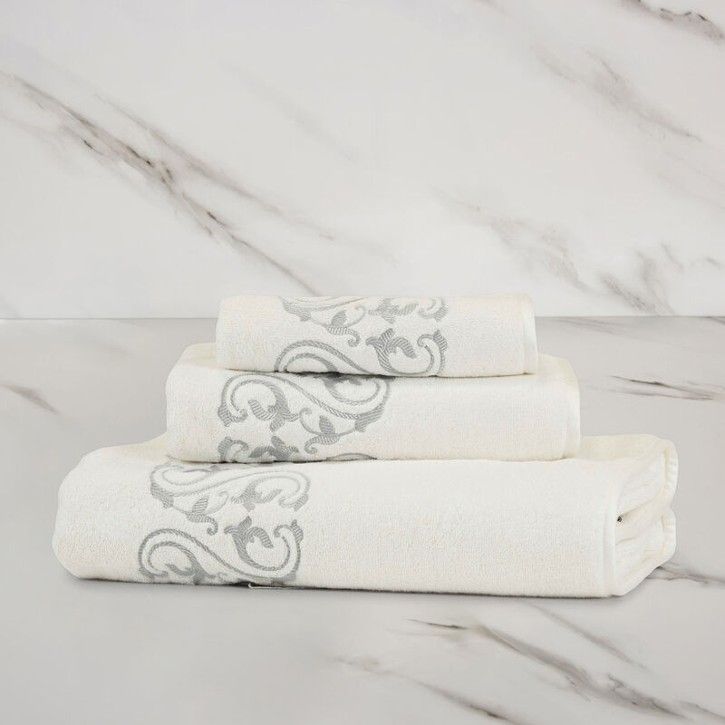 Ornate Medallion Embroidered Bath Sheet Frette