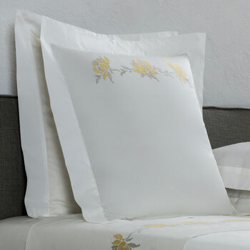 Peonia Ricamo Federa Quadrata