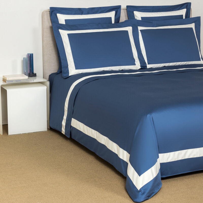 New Horizon Sheet Set Brit Blue Ivory Frette