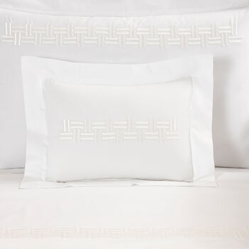 Basket Weave Embroidered Boudoir Sham