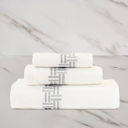 Basket Weave Embroidery Guest Towel