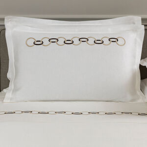 slide 1 Links Embroidered Pure Linens Taie D'Oreiller