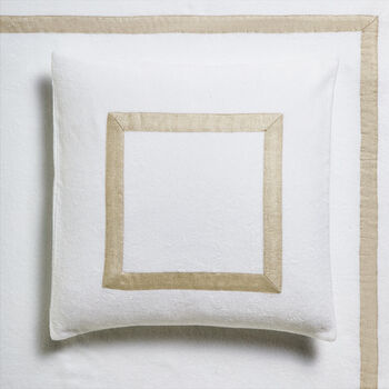 Light terry and Linen Coussin Decoratif