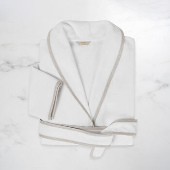 Light Terry and Linen Crepe Accappatoio