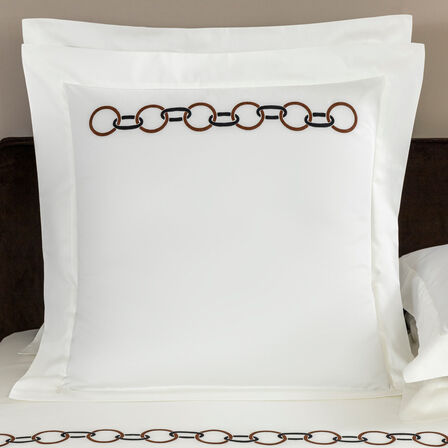 Links Embroidered Quadratischer Kissenbezug