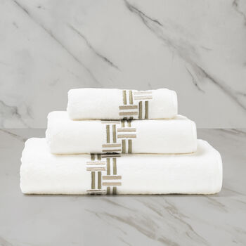 Basket Weave Embroidery Asciugamano