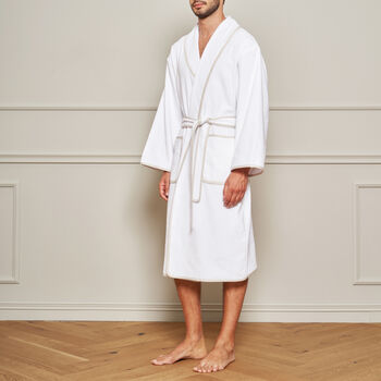 Light Terry and Linen Crepe Accappatoio