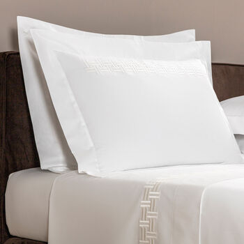 Basket Weave Embroidered Boudoir Sham