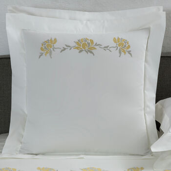 Peonia Ricamo Federa Quadrata