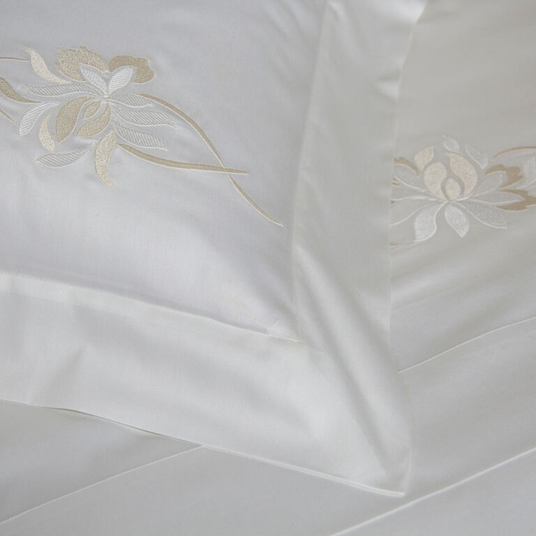slide 3 Lotus Flower Embroidered Boudoir Sham