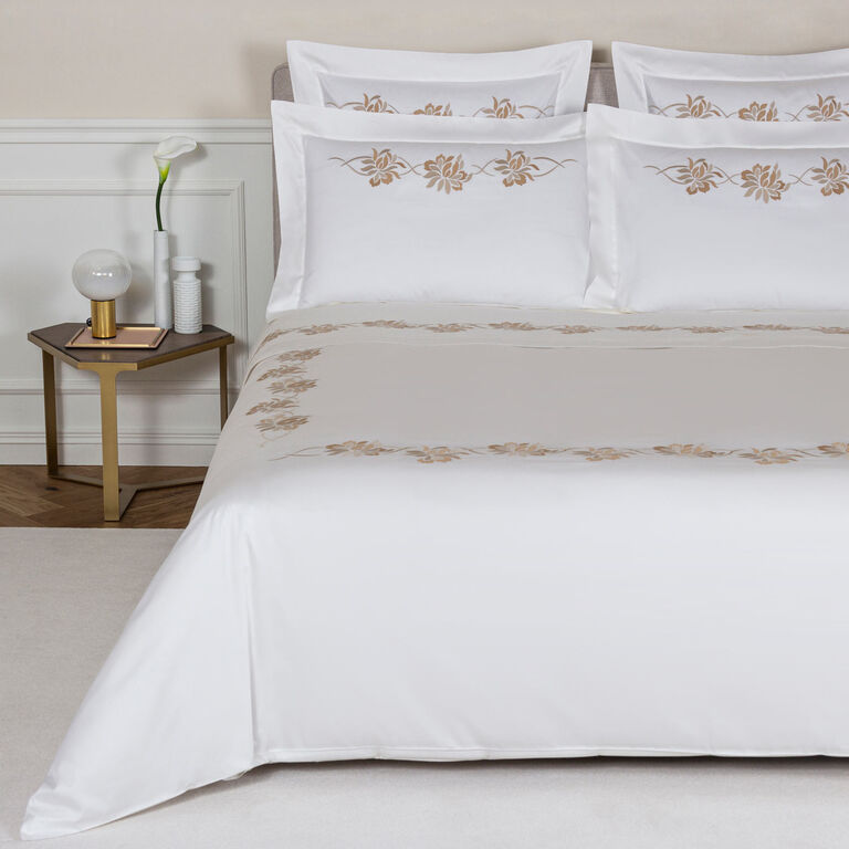 slide 1 Lotus Flower Embroidered Duvet Cover