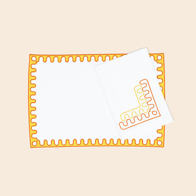 slide 2 Modernism Frame Set aus Tischsets und Servietten