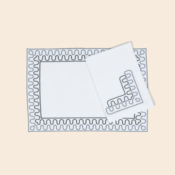 Modernism Outline Set aus Tischsets und Servietten 