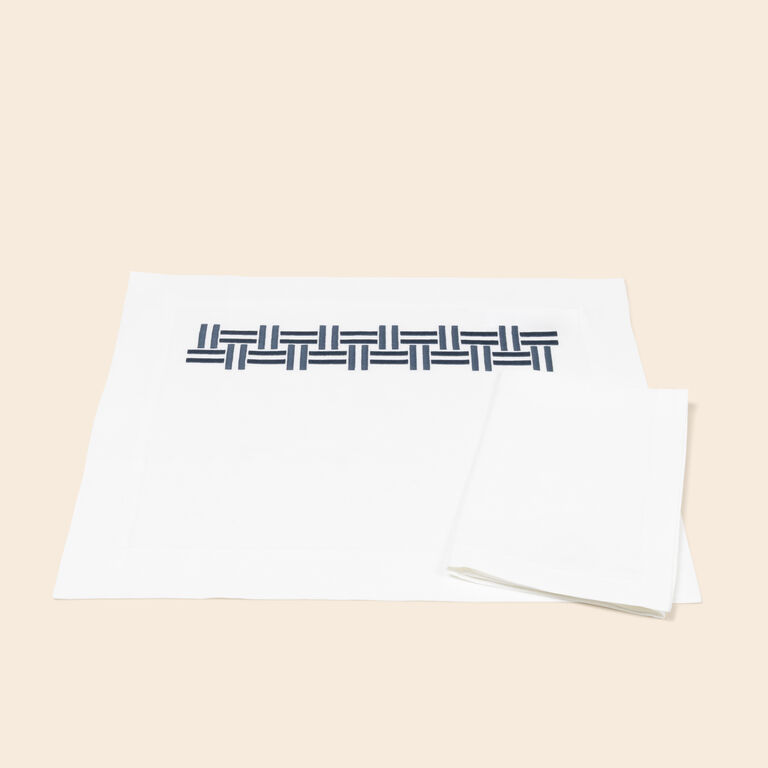 slide 3 Basket Weave Set aus Tischset und Servietten