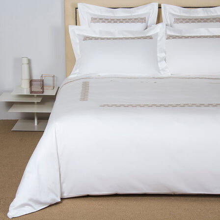 Basket Weave Ricamo Set Copripiumino