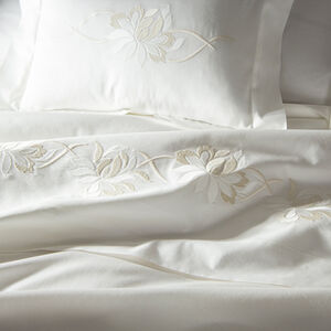 slide 4 Lotus Flower Embroidered Boudoir Sham