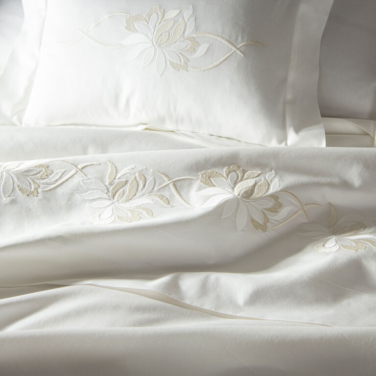 slide 4 Lotus Flower Embroidered Boudoir Sham