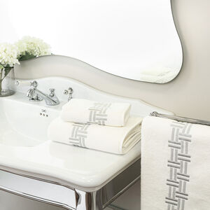slide 4 Basket Weave Embroidery Bath Sheet