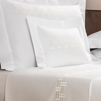 Basket Weave Embroidered Boudoir Sham