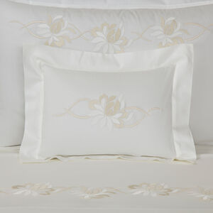 slide 1 Lotus Flower Embroidered Boudoir Sham