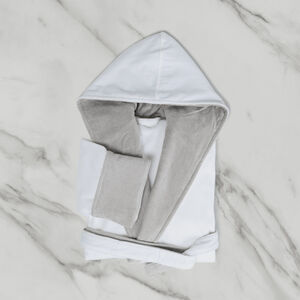 slide 1 Velour Shawl Collar Robe Grey