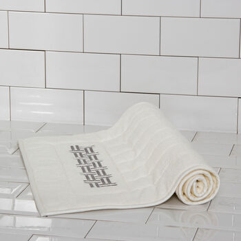 Basket Weave Embroidery Bath Mat