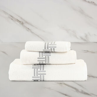 Basket Weave Embroidery Guest Towel image