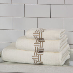 slide 1 Basket Weave Ricamo Asciugamano