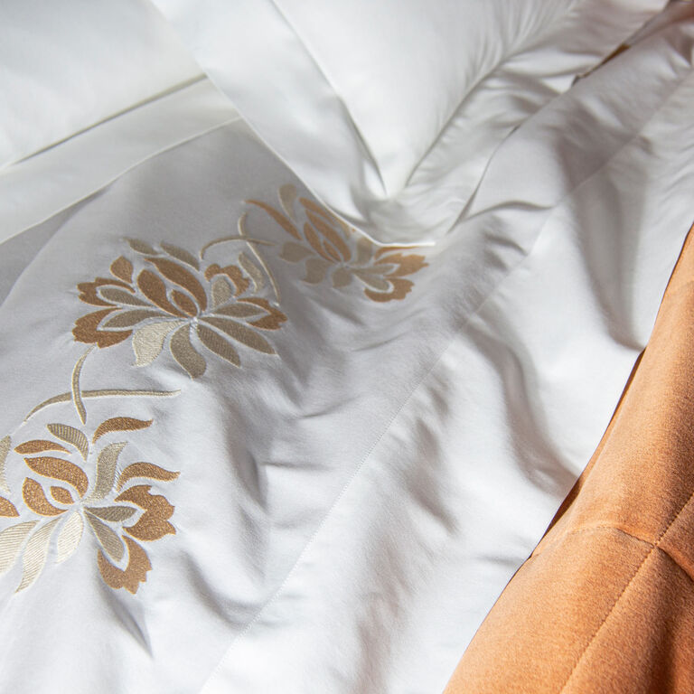 slide 4 Lotus Flower Embroidered Duvet Cover