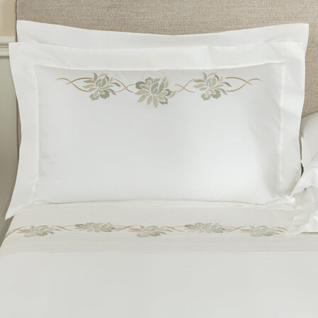 Lotus Flower Embroidered Sham