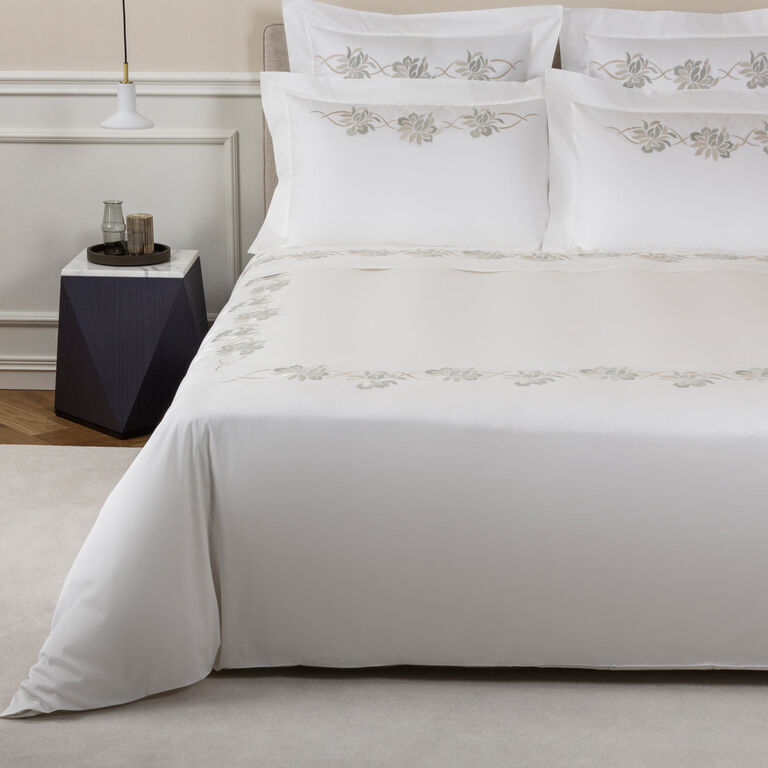 slide 1 Lotus Flower Embroidered Duvet Cover
