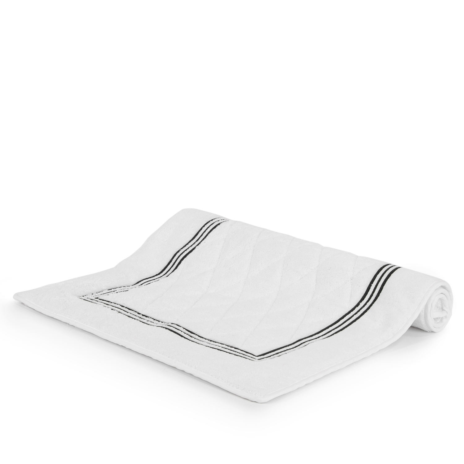 Frette Blue/Navy Triplo Bourdon Bath Mat In Cotton | Made In Italy