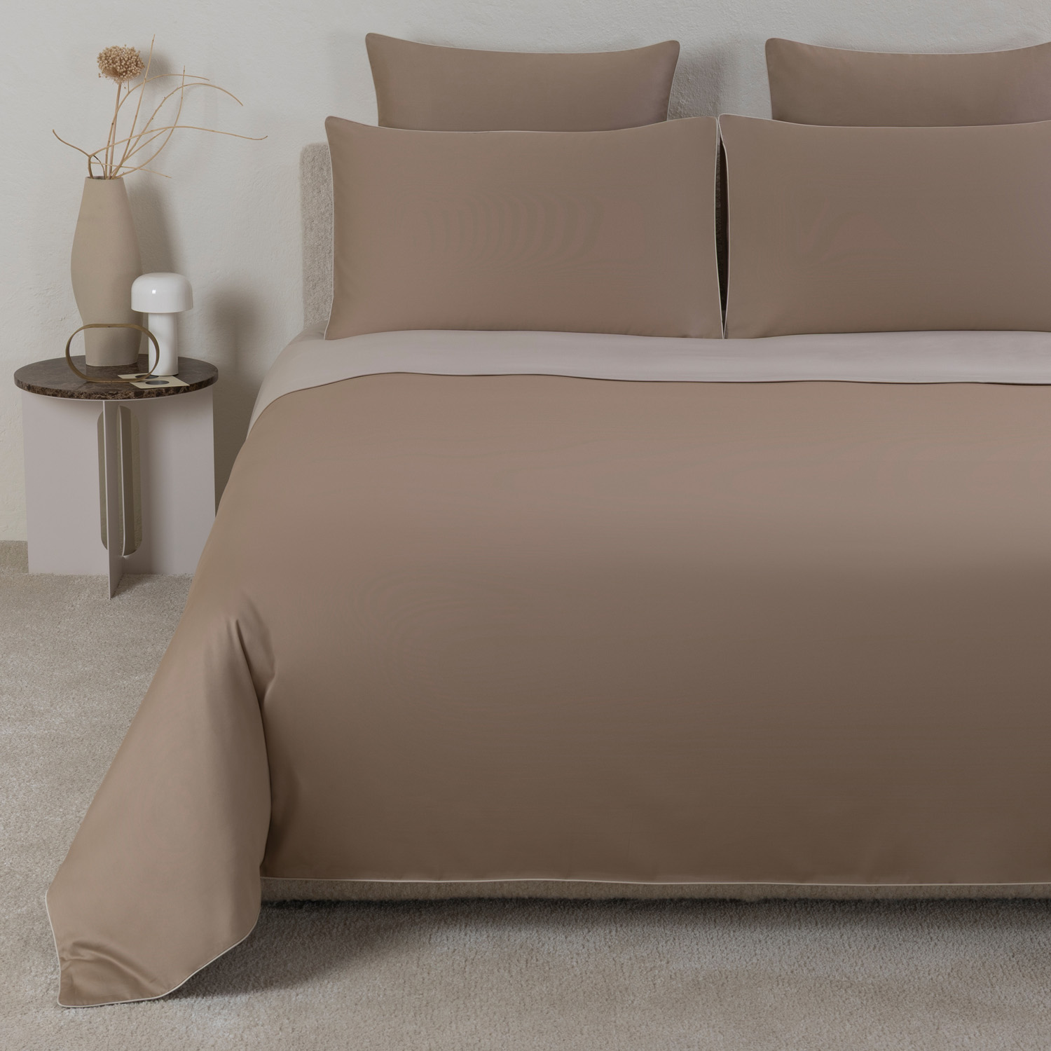 Frette Greenwich Duvet Cover Set In Argil/Sand Size King, Cotton | Made In Portugal
