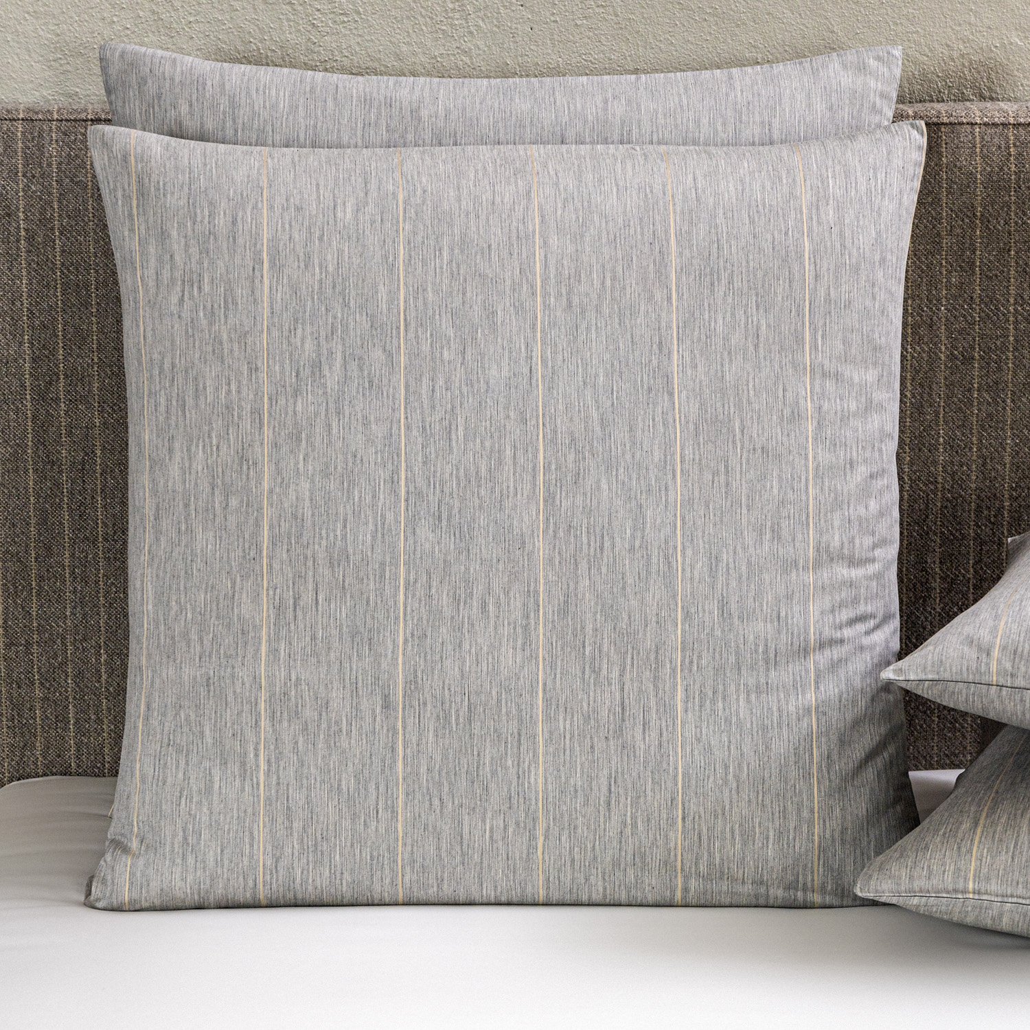 Frette Lunar Euro Pillowcase In Heather Grey/Beige Size Euro 65, Cotton Sateen | Made In Italy