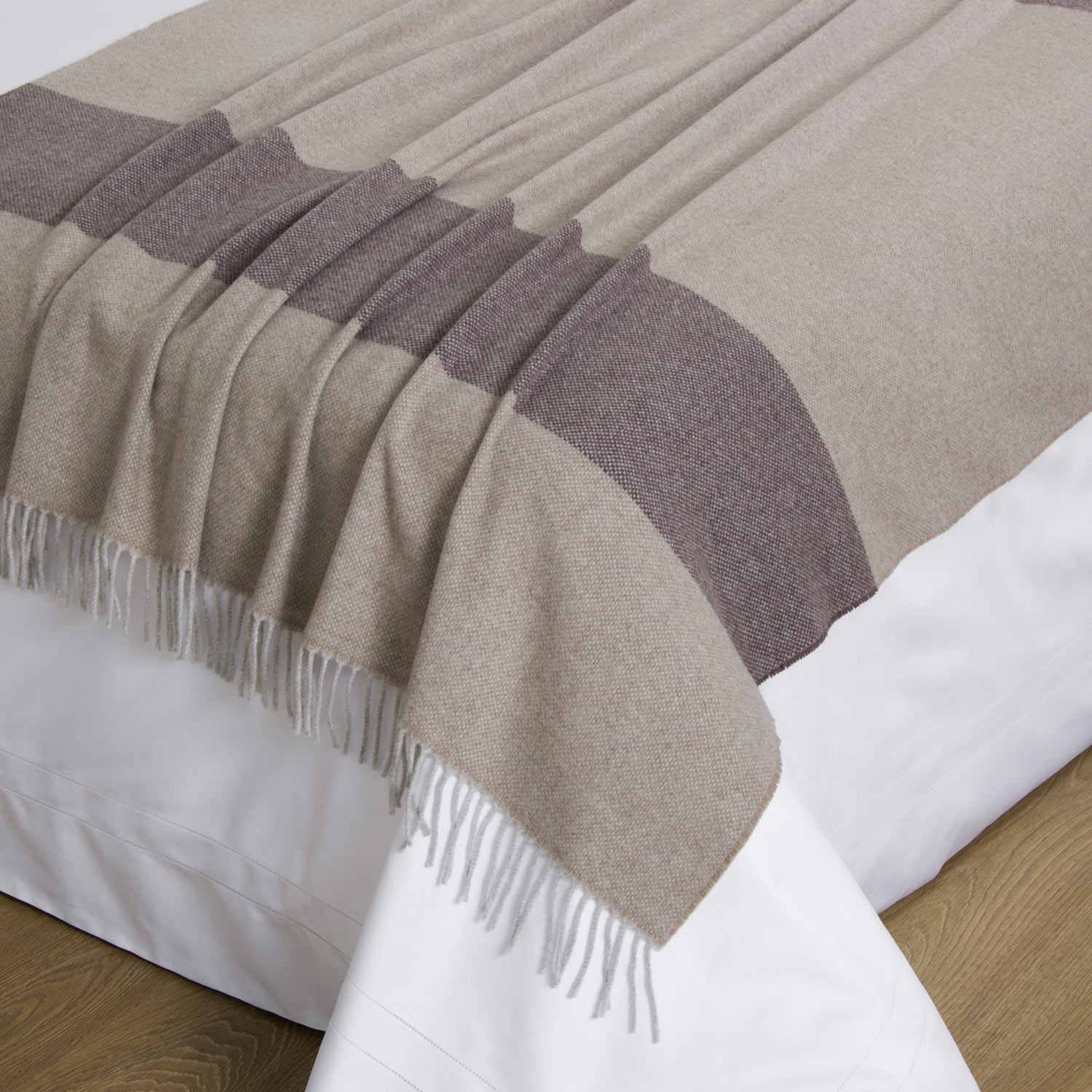 Frette Balze Throw in Marrone/Marrone taglia Misura Unica, Lana | Fatto in Italy
 