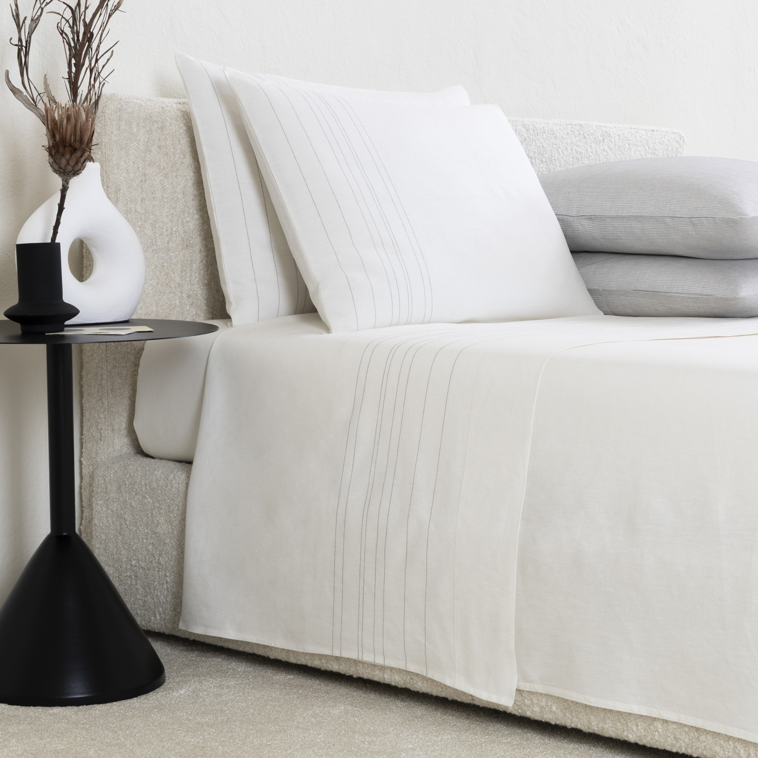 Graphite Pinstripe Sheet Set