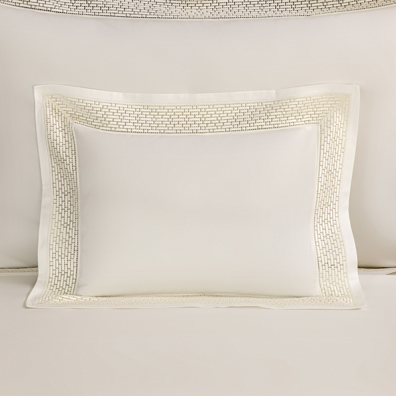 Frette Affinity Lace Boudoir In Milk, Cotton Sateen/Silk | Made In Italy
