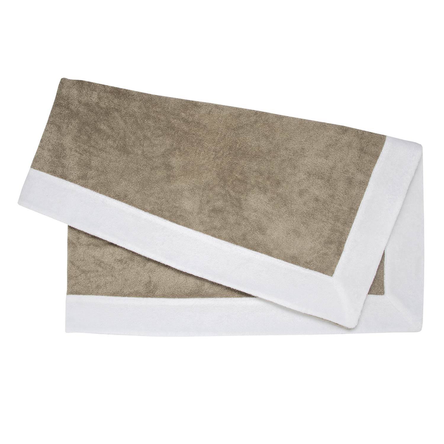 Frette Mediterranean Beach Towel In Taupe/White, Cotton | Made In Turkey