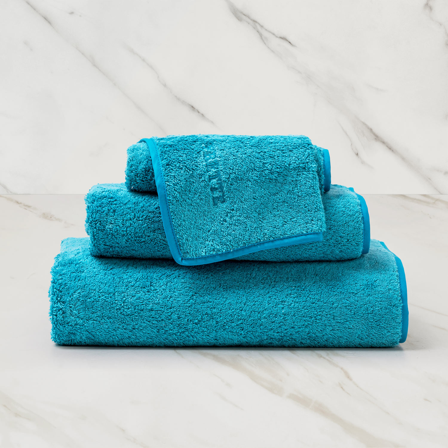 Frette Unito Wash Cloth In Lagoon, Cotton | Made In Italy