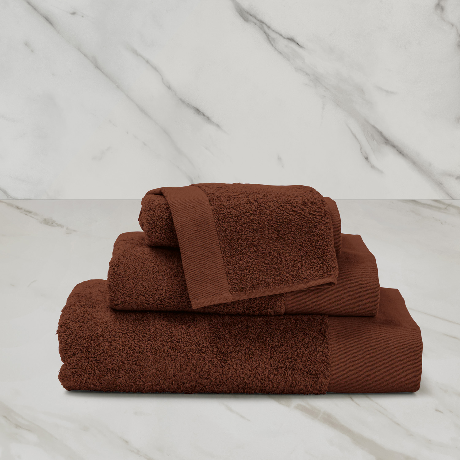 Frette Eternity Wash Cloth In Cinnamon, Cotton | Made In Portugal