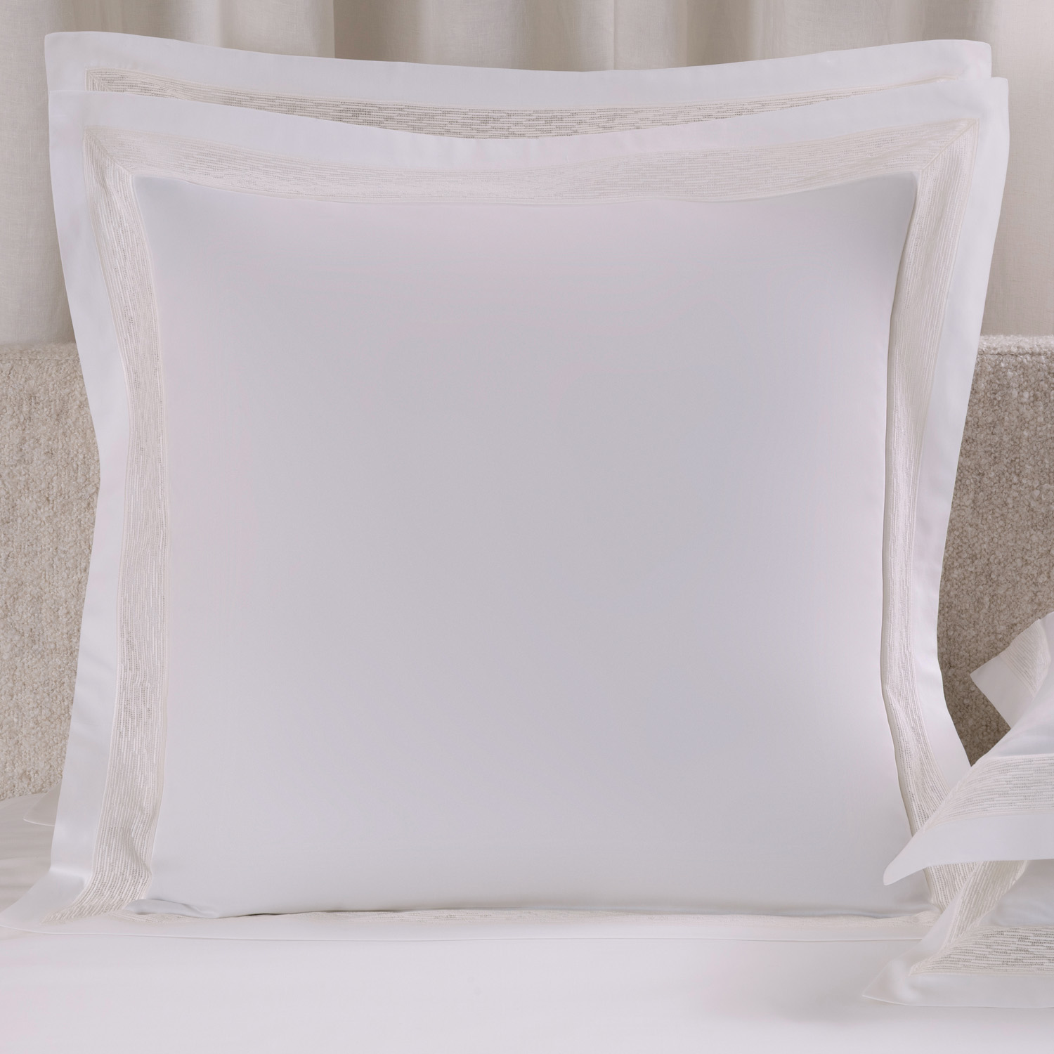 Frette Milk Balnce Lace Euro Sham In Size Euro 65, Cotton | Made In Italy