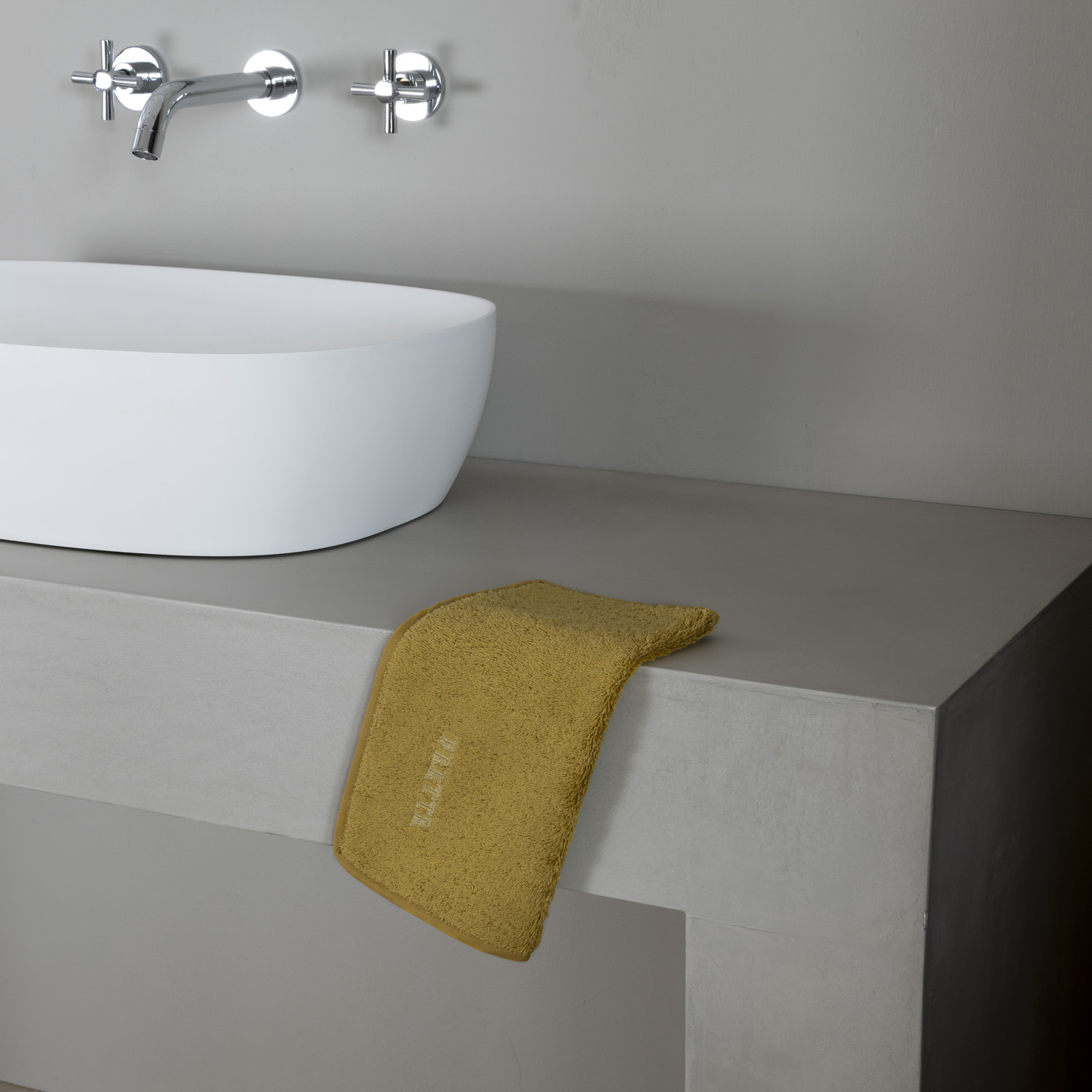 Frette Unito Wash Cloth In Amber Glow, Cotton | Made In Italy