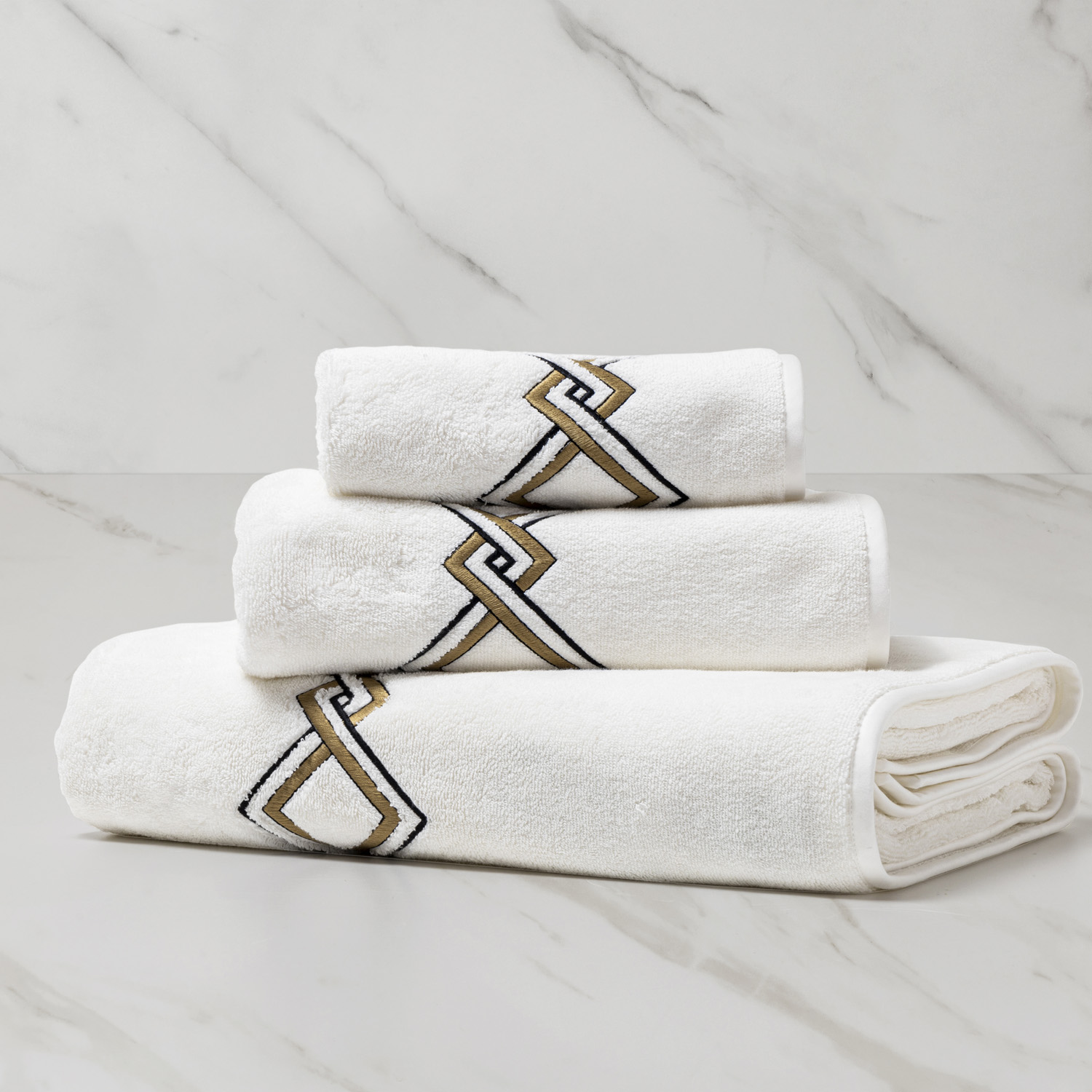 Frette Twist Embroidery Bath Sheet in Black/Teak taglia Telo Doccia, Cotton | Fatto in Italy
 